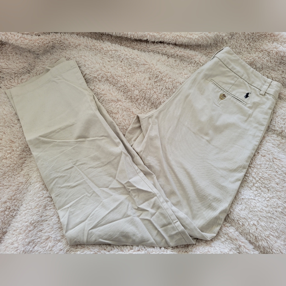 Polo by Ralph Lauren Boy's Light Beige Chino Pants with Embroidered Pony
